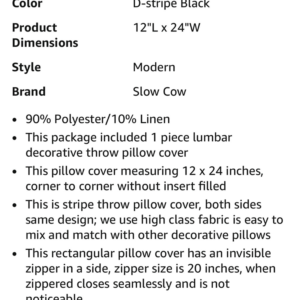 NWT Black and White Striped Lumbar Pillows (2) - Picture 3 of 7